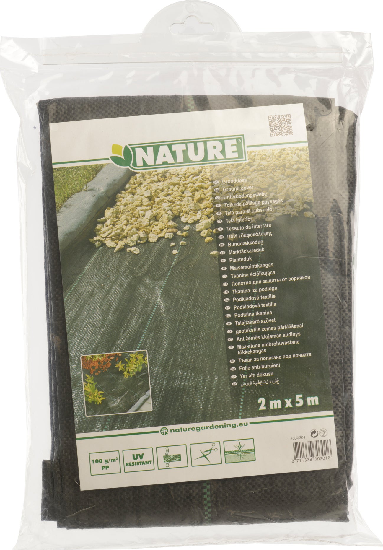 Nature gronddoek 2 m x 5 m zwart