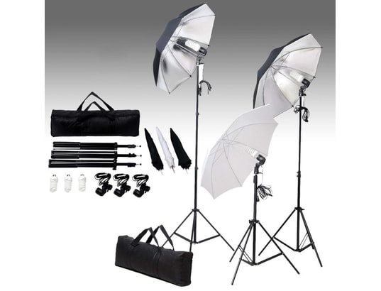 VIDAXL - Flash Kit de studio photo avec ensemble d'éclairage et toile de fo...