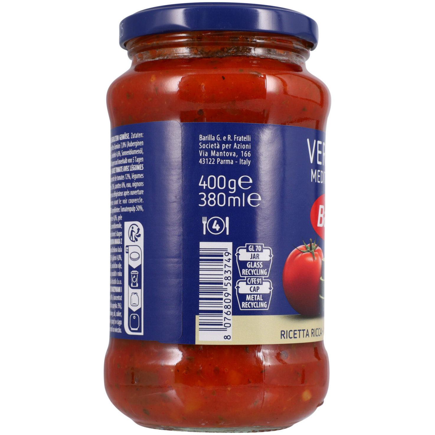 Barilla Tomatensauce Verdure Mediterranee