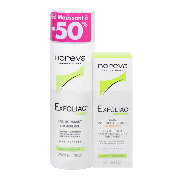 Exfoliac soin teinté + gel nettoyant -50% teinte claire