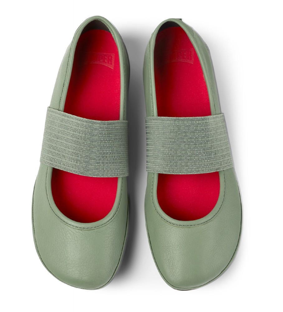 Sapatilhas de Ballet Camper Right Nina em Couro Verde