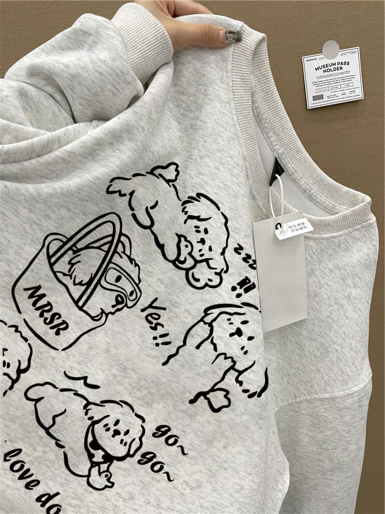 Juku Girls - Sweatshirt met ronde hals en cartoonprint