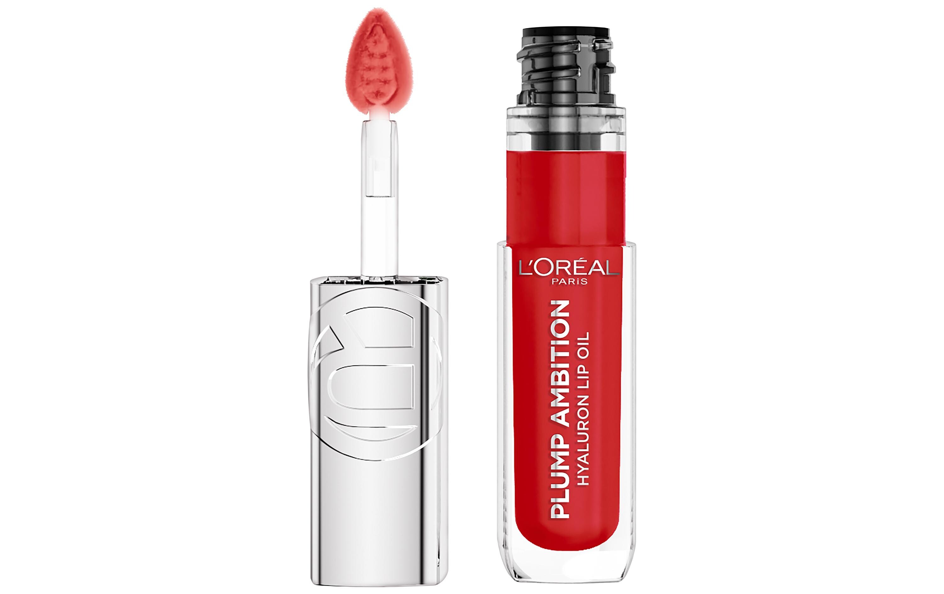 Lip Gloss Plump Ambition Hyaluron 380 Rouge in LoveLippenöl macht die Lippen voller und weicher in nur einem Wisch