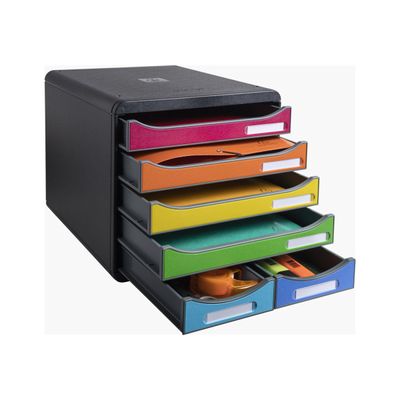 Exacompta Iderama - Module de classement 6 tiroirs - arlequin, black housing