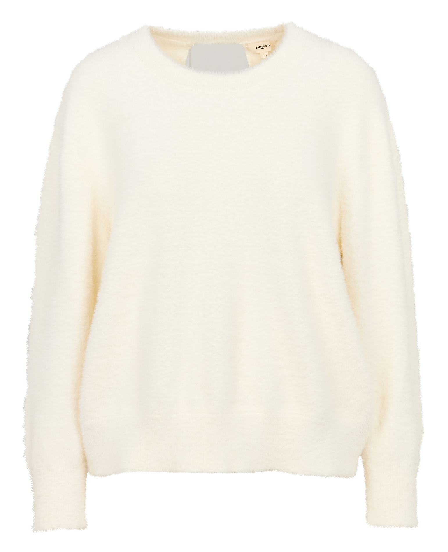 PLAMEDI - Pull droit croisé en maille| Blanc