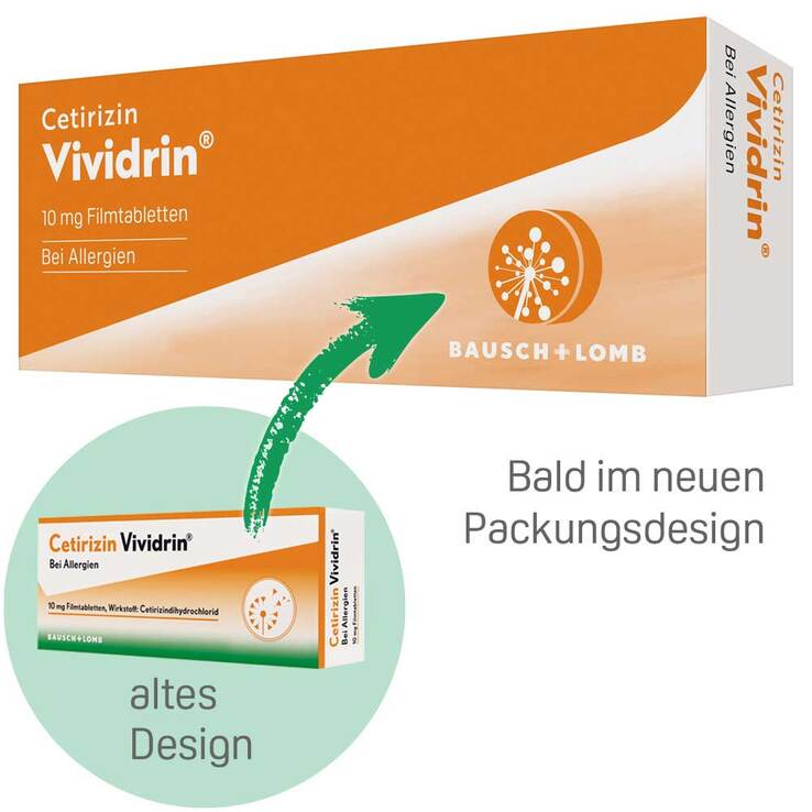 Cetirizin Vividrin® - Schnell wirksame Allergietabletten, 100 St