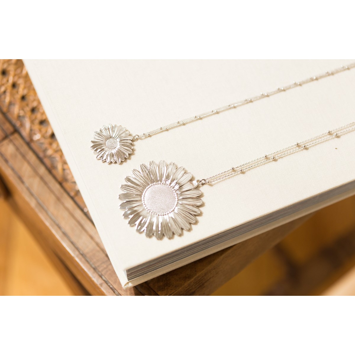 sautoir fleur plaqué argent - MAÏA
