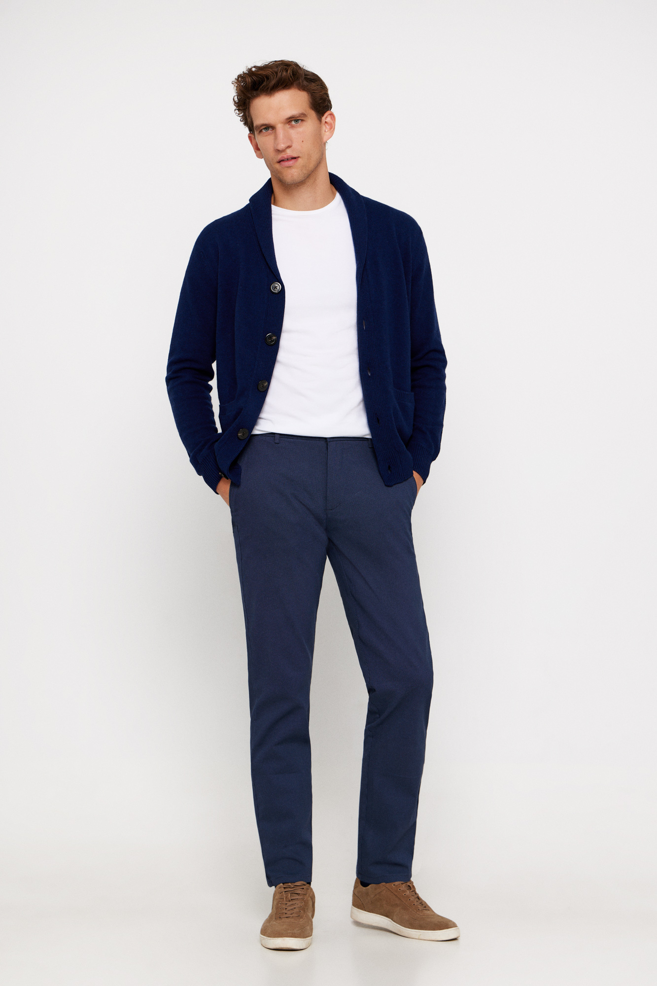 Calça chino estampada de corte regular