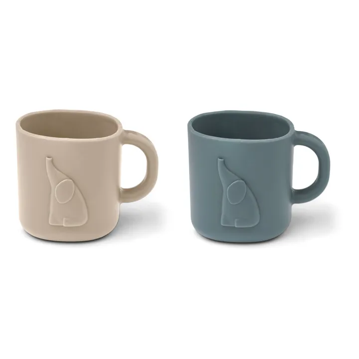 Liewood Tasses en silicone Chaves - Set de 2 | Dark sandy/Whale blue