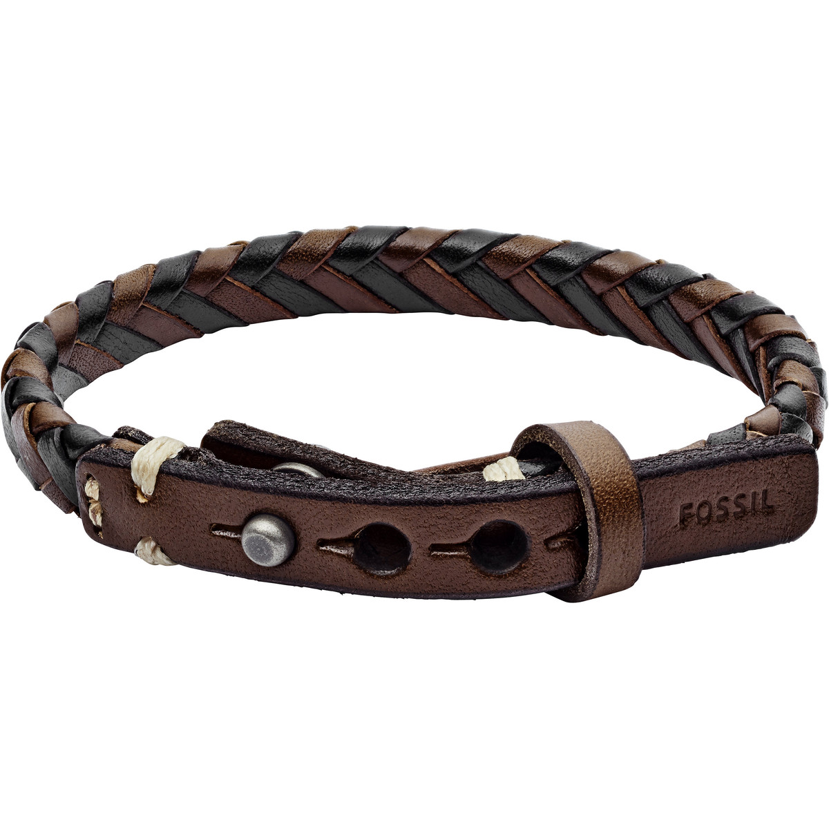 Bracelet FOSSIL cuir marron