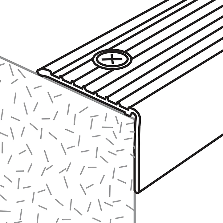 Nez de marche en aluminium décor doré mat GoodHome 35 x 25 x 900 mm.