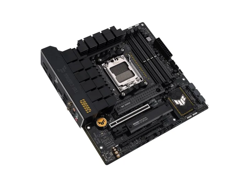 [OUTLET] - ASUS TUF Gaming B650M-Plus WIFI - Bundkort - micro ATX - Socket AM5 - AMD B650 Chipset - USB-C 3.2 Gen 2x2, USB 3.1 Gen 2, USB 3.2 Gen 2, USB-C 3.2 Gen 1 - 2.5 Gigabit LAN, Bluetooth - onboard grafik (CPU påkrævet) - HD Audio (8-kanaler)