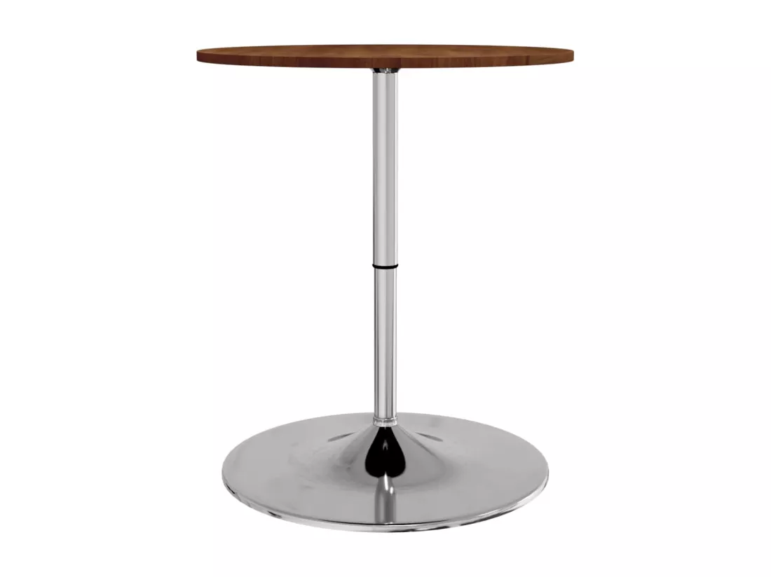 Table de bar marron foncé Ø60x89,5 cm bois massif de chêne
