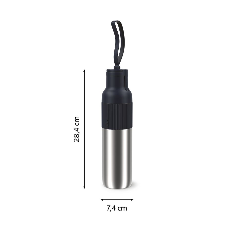 beYou N3120710 drinkfles met flip-dop zwart (0,7L)