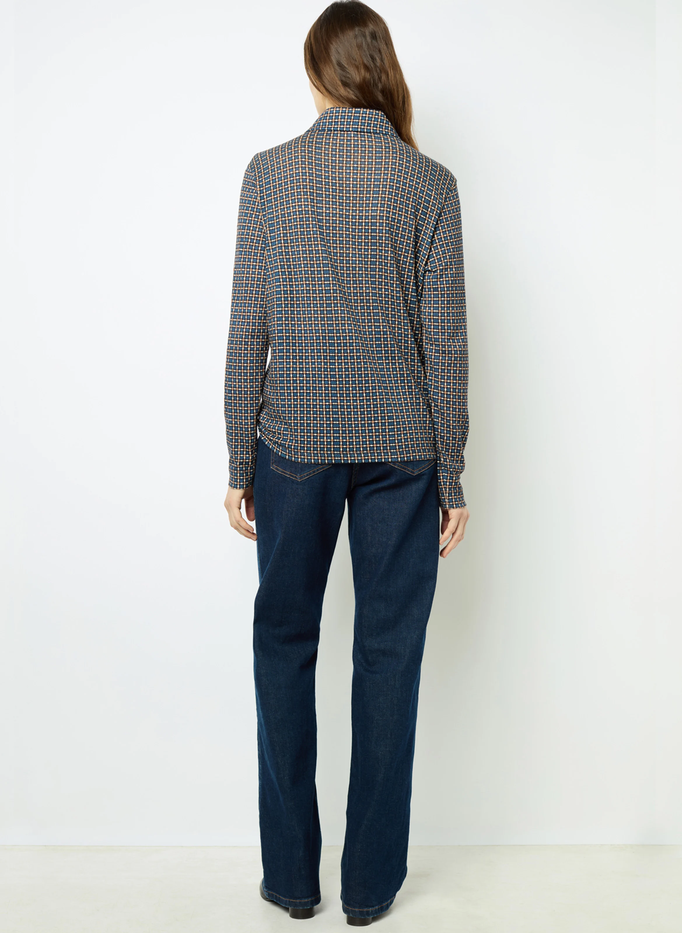 AUDE - Polo en coton mélangé | Bleu
