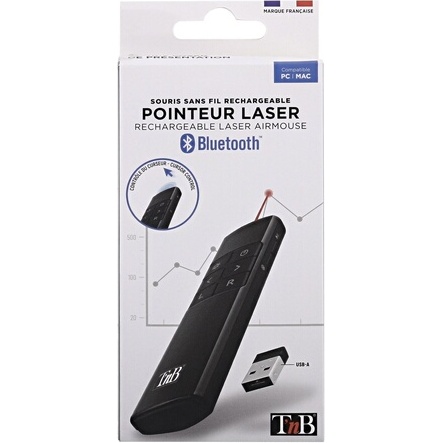 Autres accessoires informatiques Tnb Airmouse2 Laser de presentation et souris gyroscopique - noir