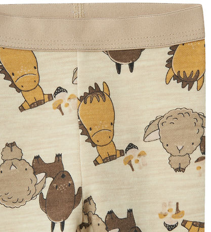 Name It Leggings - Wolle/Baumwolle - NbnWup - Peyote Melange/AOP