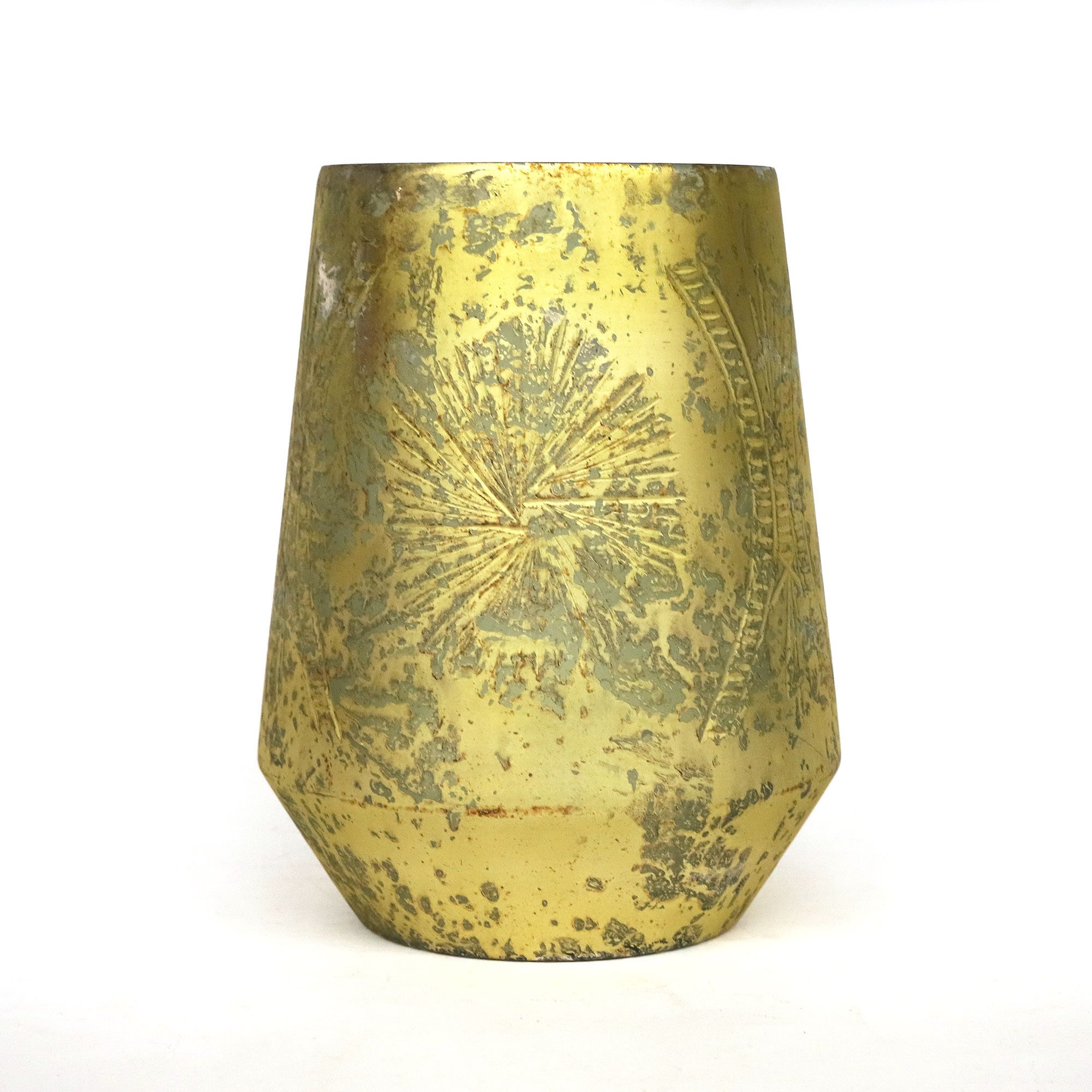 Windlicht 'Halo', vintage grün metallic, Ø 19 cm, H 23 cm von fischer's lagerhaus