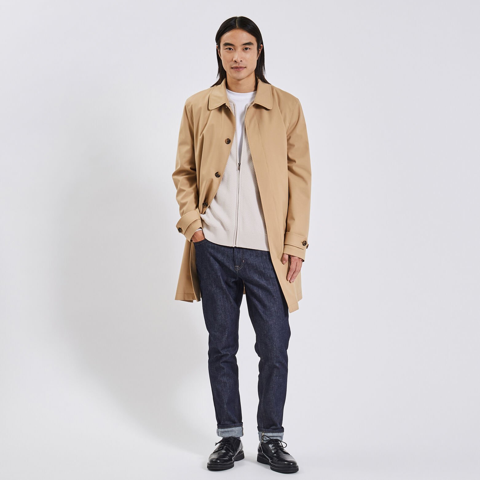 Gilet zippé uni Gris moyen