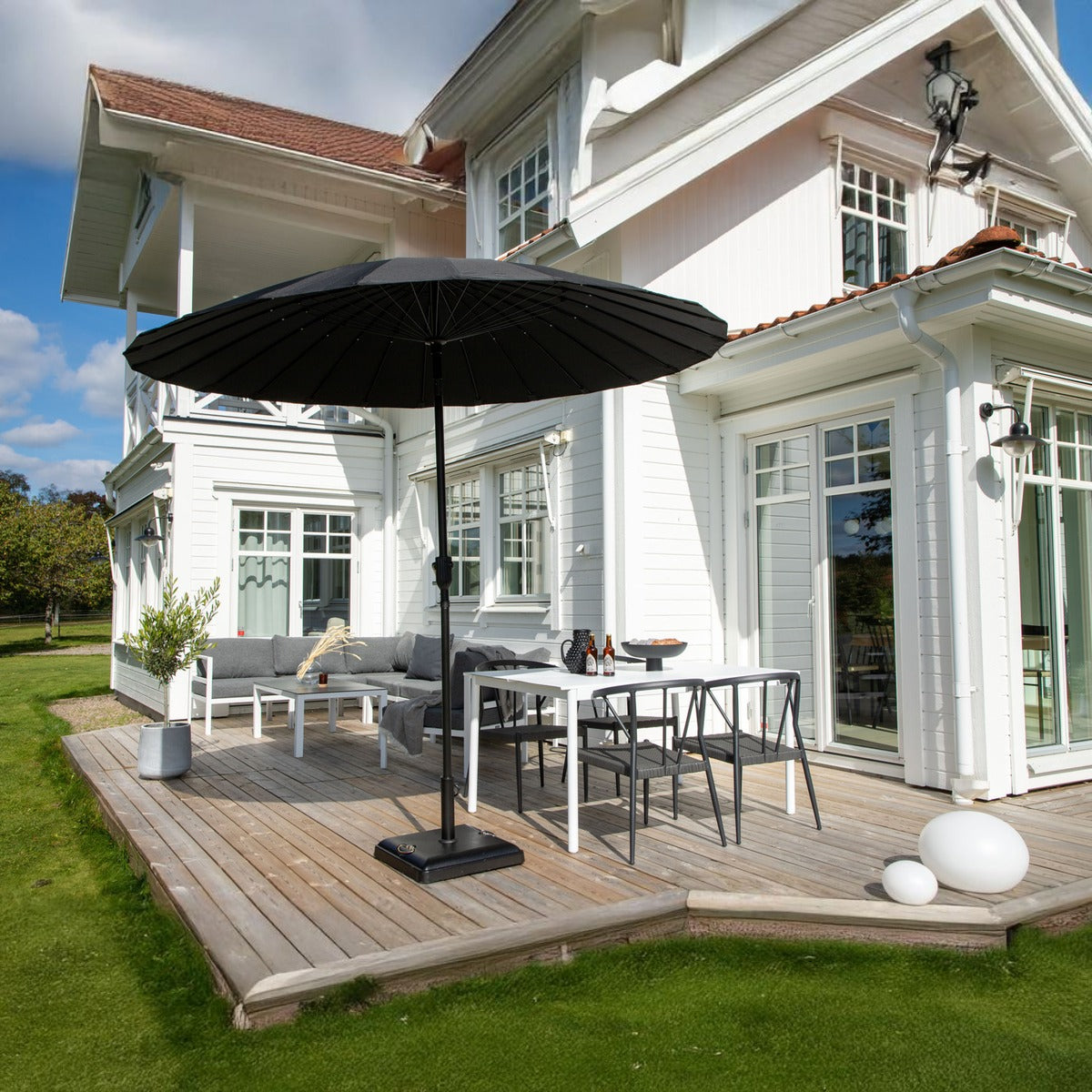 FjÃ´rd - Parasol Zwart 270cm - Tilt - Palmetto