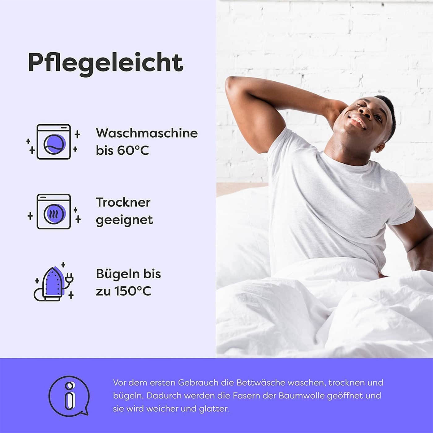 Wolkenfeld Kissenbezug »Renforcé Kissenbezug Baumwolle - Natürlich weiches Schlafgefühl« Grösse 80x80, 40x80 und 70x90 cm; versteckter Reissverschluss