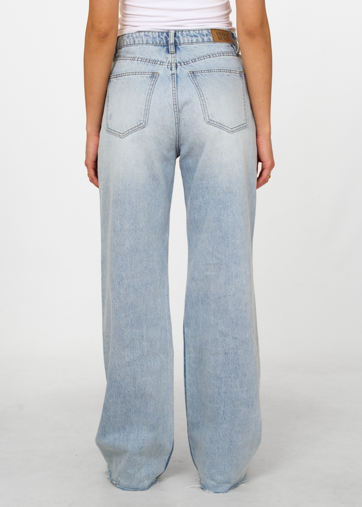 Straight leg vintage jeans sky blauw