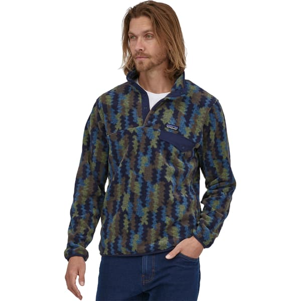 Sweat polaire PATAGONIA M'S LW SYNCH SNAPT P/O CLIMBING TREES IKAT NEW NAVY