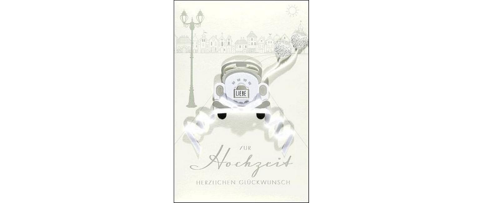 Glückwunschkarte Hochzeit 12.5 x 17.6 cmGlückwunschkarte mit Couvert
