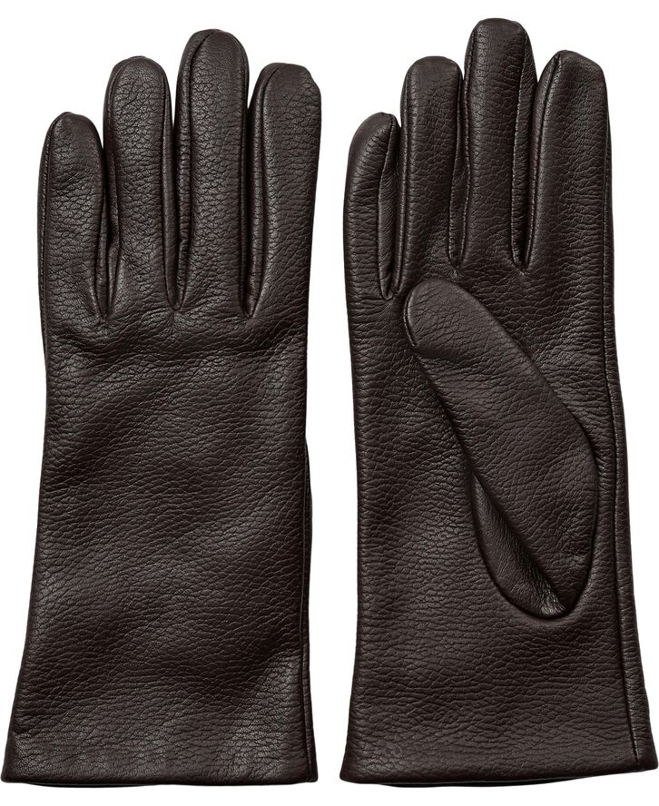 Magasin du Nord Collection Maya 1 LWG Leather Gloves Dark brown