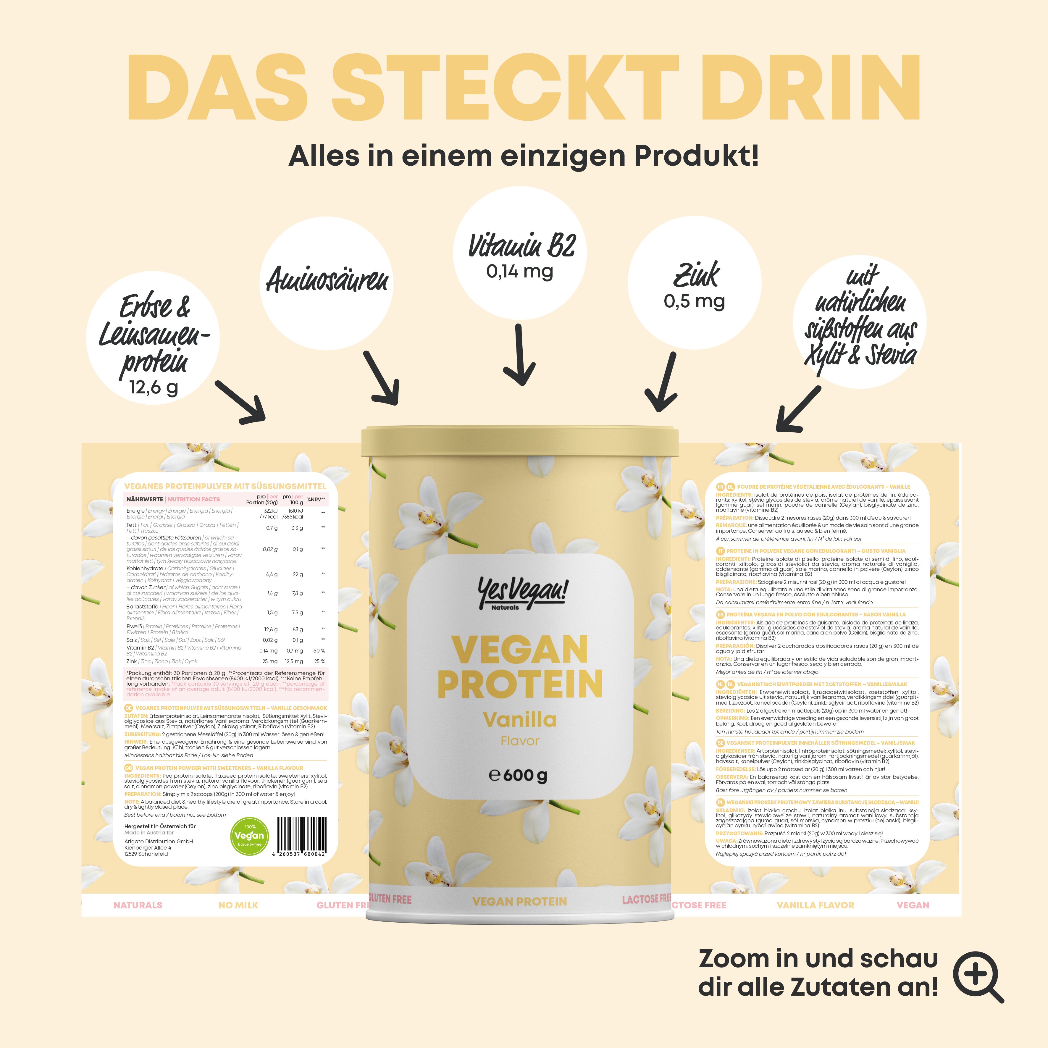 Yes Vegan® Proteinpulver Vanille