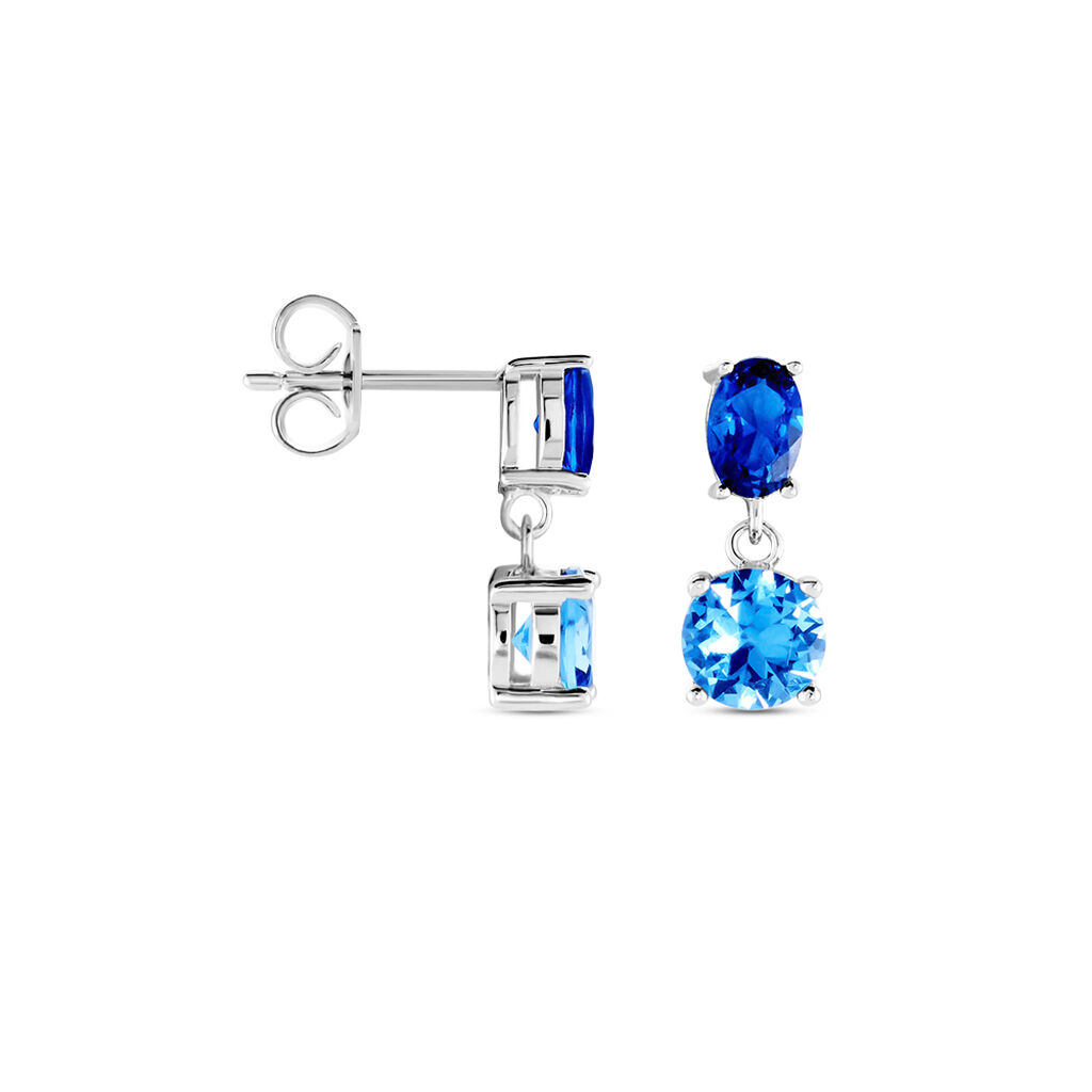Boucles D'oreilles Pendantes Argent Blanc Brenna Oxydes De Zirconium