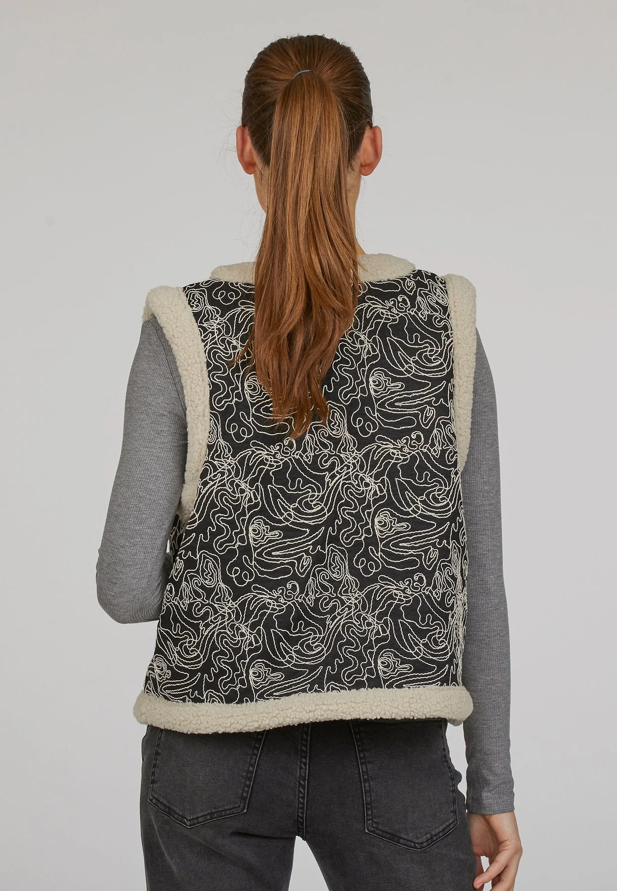 Sisters Point Debea-Ve1 119 denim black cream