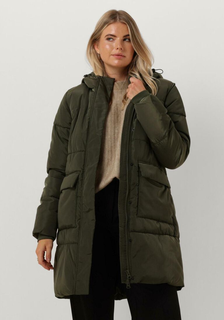 NOTRE-V donkergroene notre-v gewatteerde jas puffer coat midi