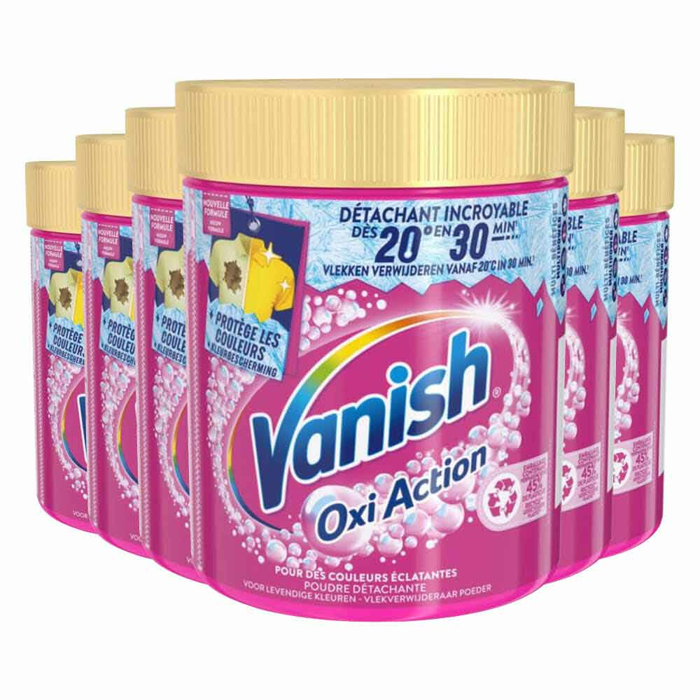 6x Vanish Oxi Action Wasbooster Poeder Gekleurde Was470 gr