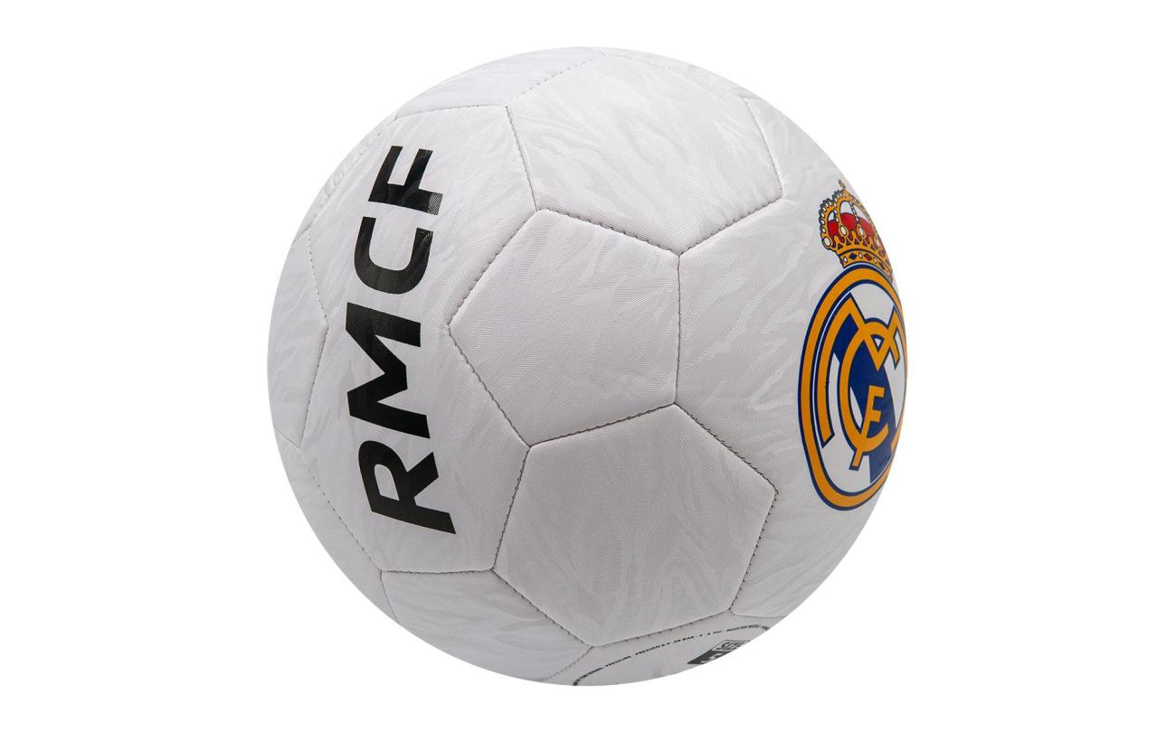 Real Madrid bal logo's camo metallic white size 5