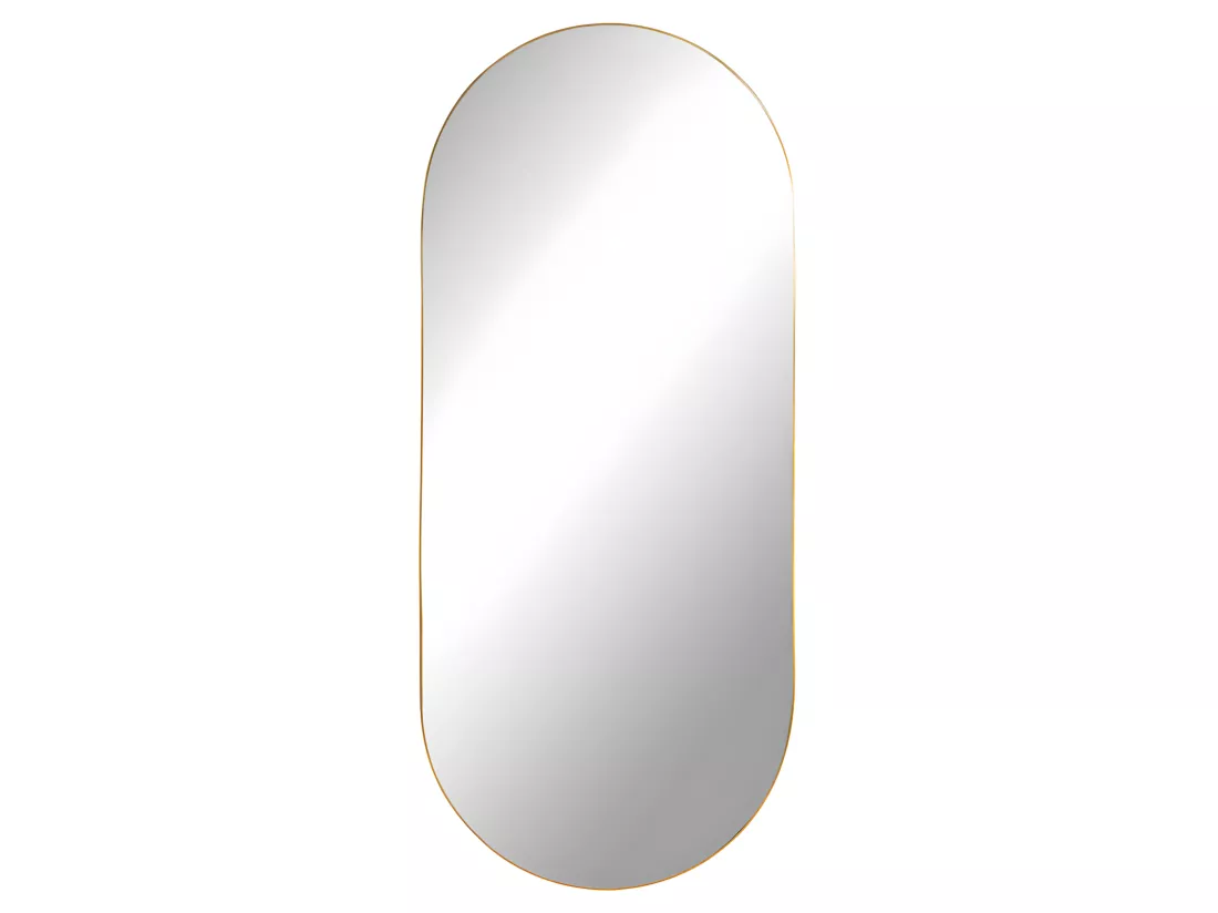 Jersey - Miroir ovale en métal 35x80cm : Couleur - Laiton