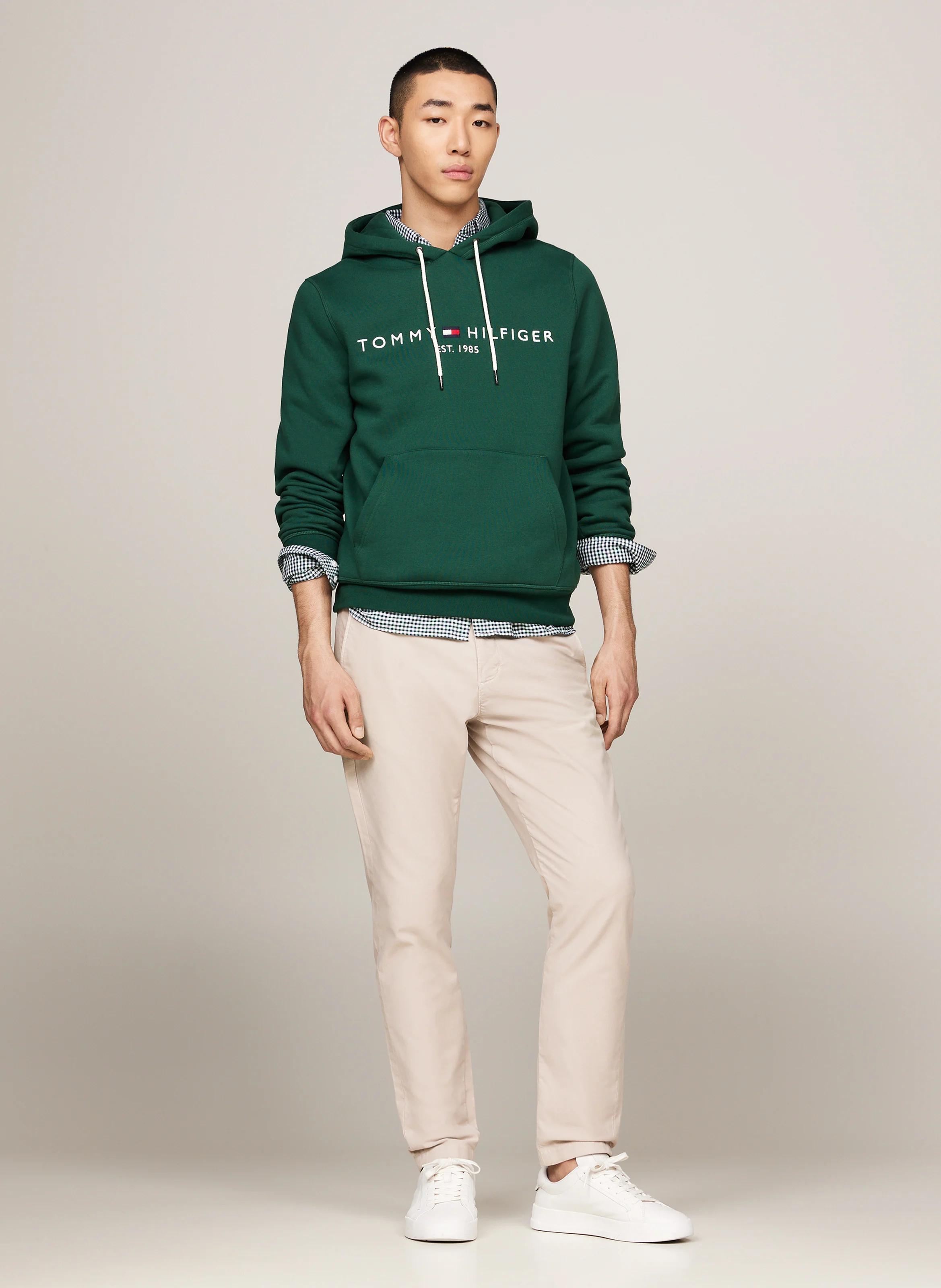 Sweat à capuche regular-fit en coton mélangé | Vert