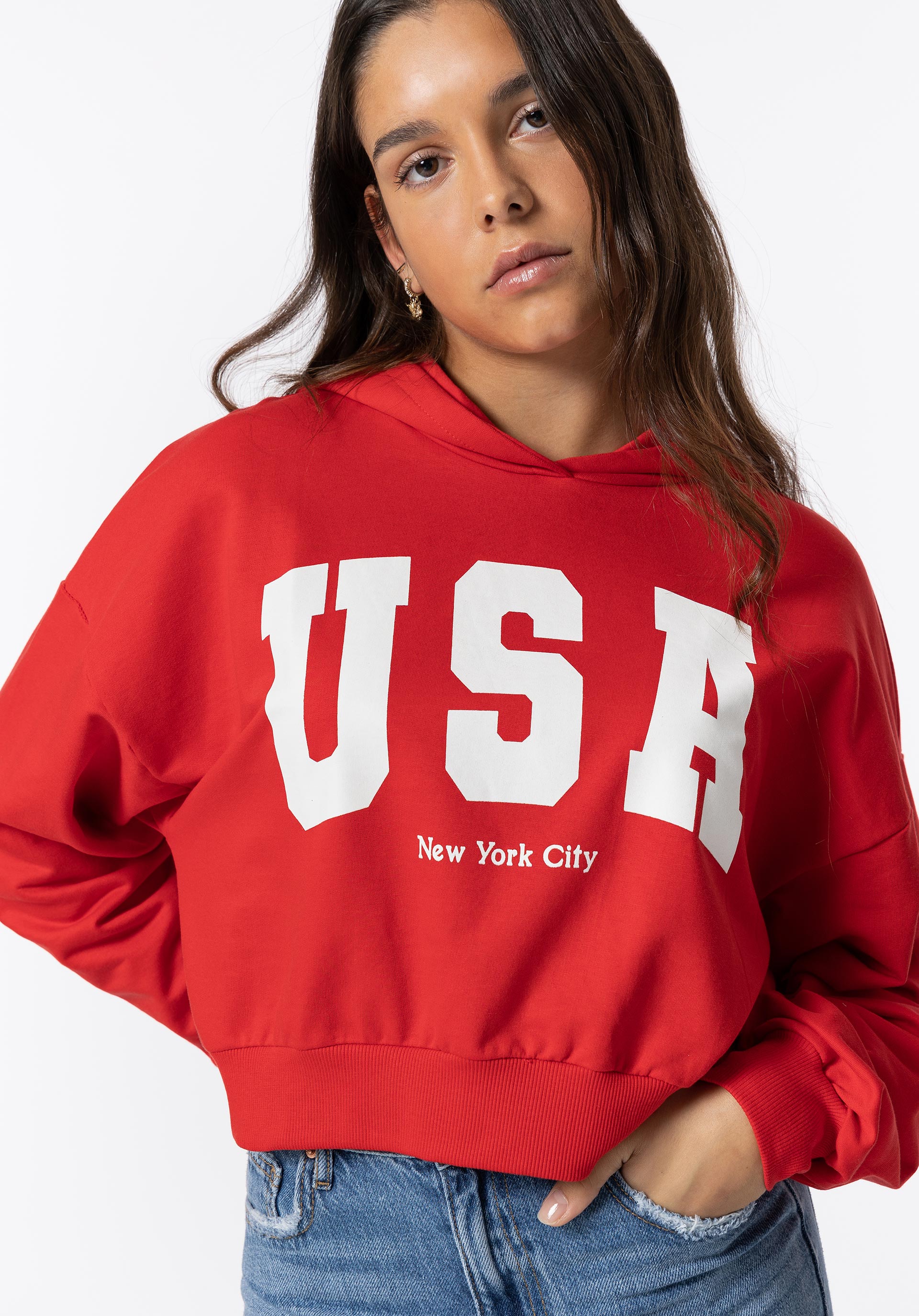 Hoodie com Texto Frontal