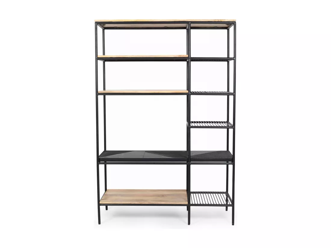 Bibliothèque en marbre et métal 161 x 109 cm noir