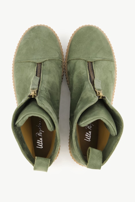 Leder-Boots, Wechselfußbett, Plateau-Absatz, Weite H