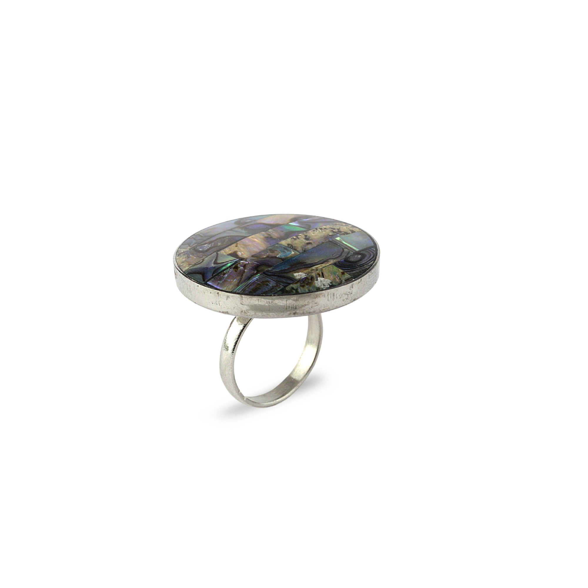 Ring mit Perlmuttmosaik, multicolor, Ø 3 cm günstig bestellen