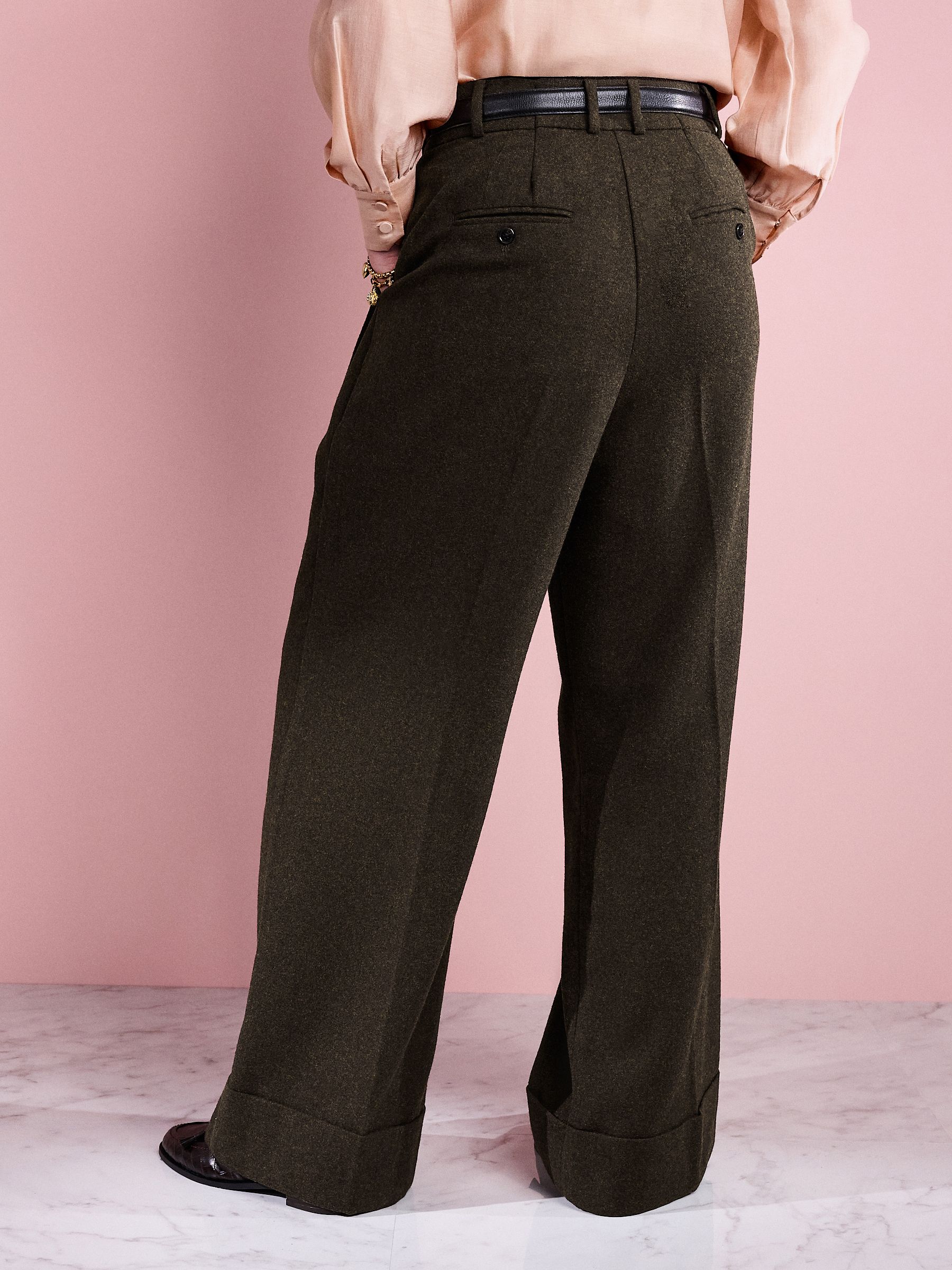Groen - Tabitha Simmons X Next Wool Blend Wide Leg Trousers