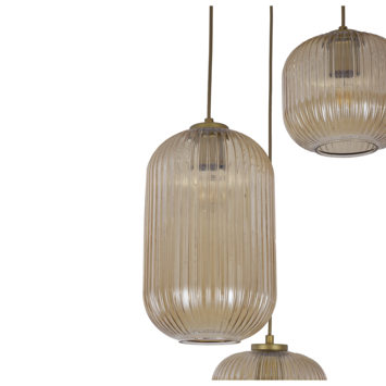 Hanglamp Sofie 3-lichts amber Ø45cm