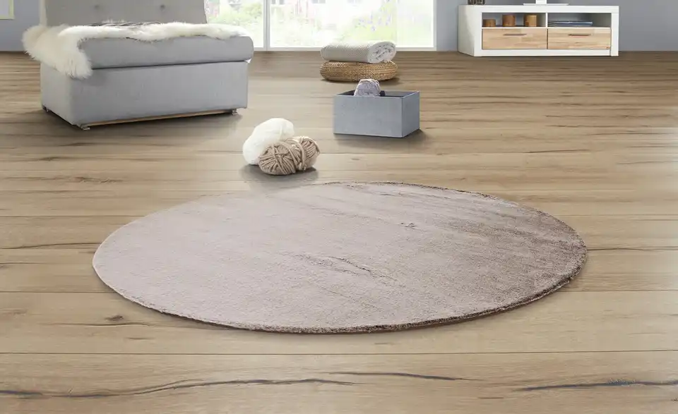 como Hochflorteppich Greige Ø 160 cm