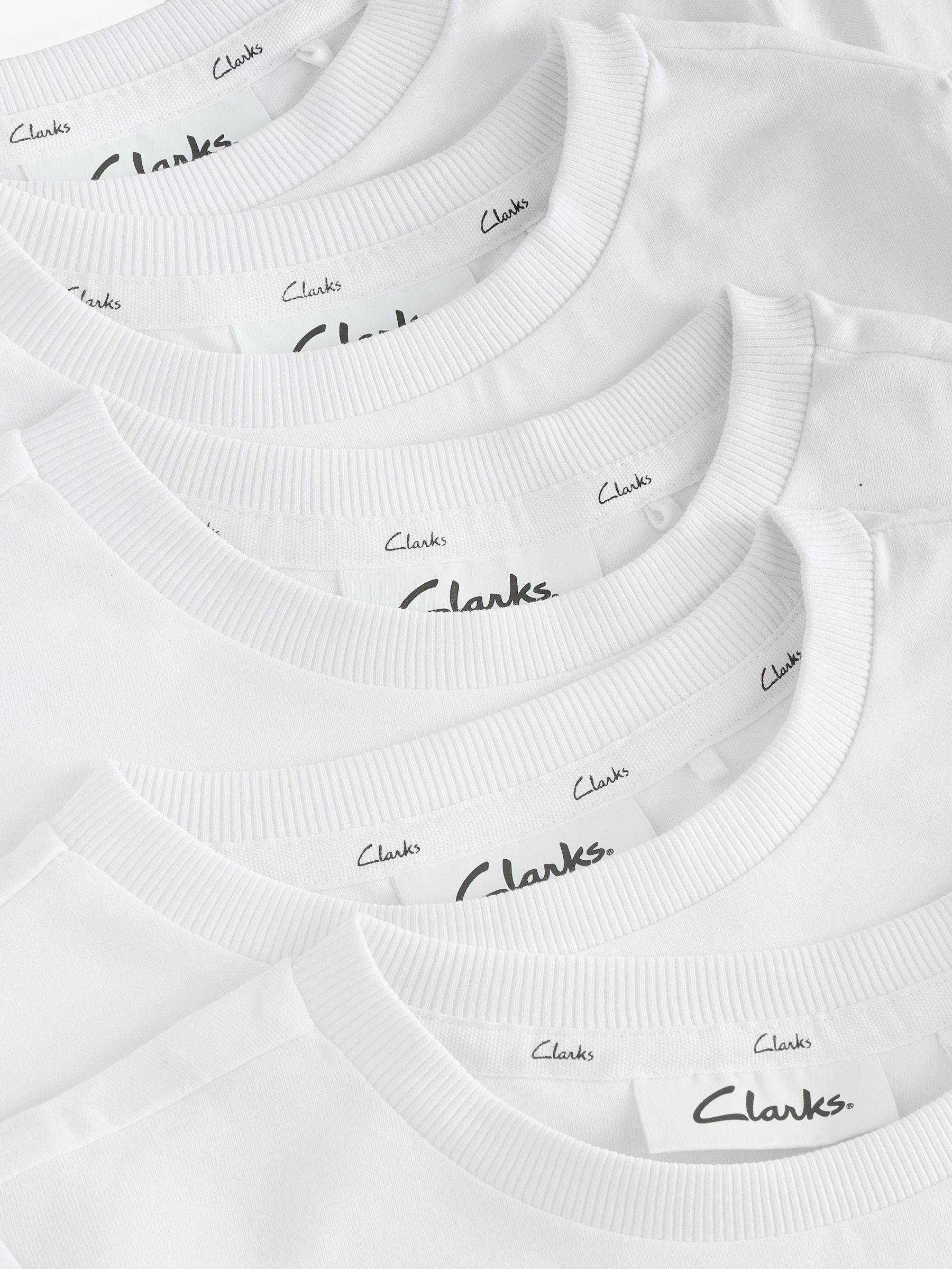 Wit - Clarks Uniseks Sport T-shirts 5 Set