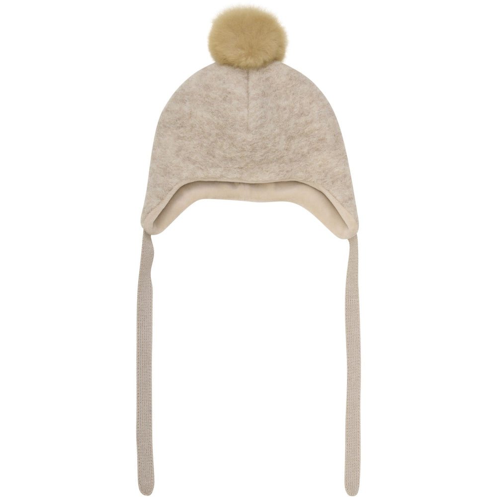 Køb Huttelihut Sand Melange Bonnet Uld Alpaca Pompom