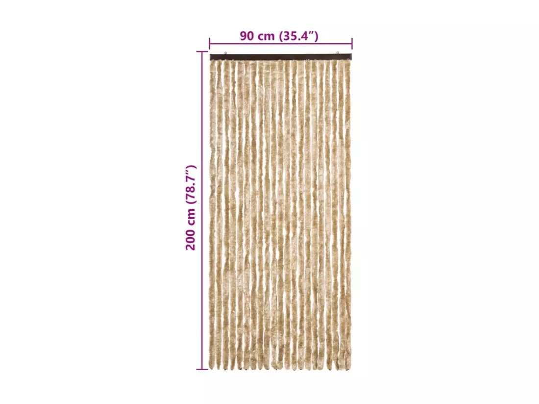 Moustiquaire Beige 90x200 cm Chenille