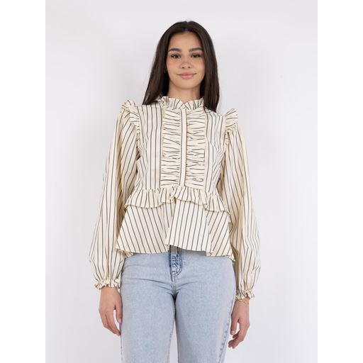 Neo Noir Hawaii Stripe Bluse, Creme, 34