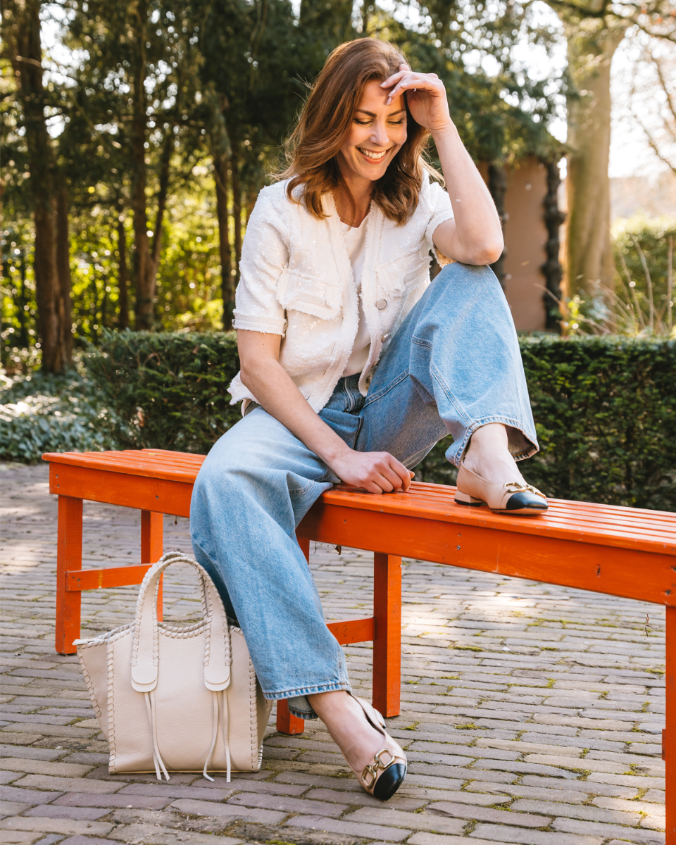 Di Lauro Winola Beige/Zwart Damesballerina's