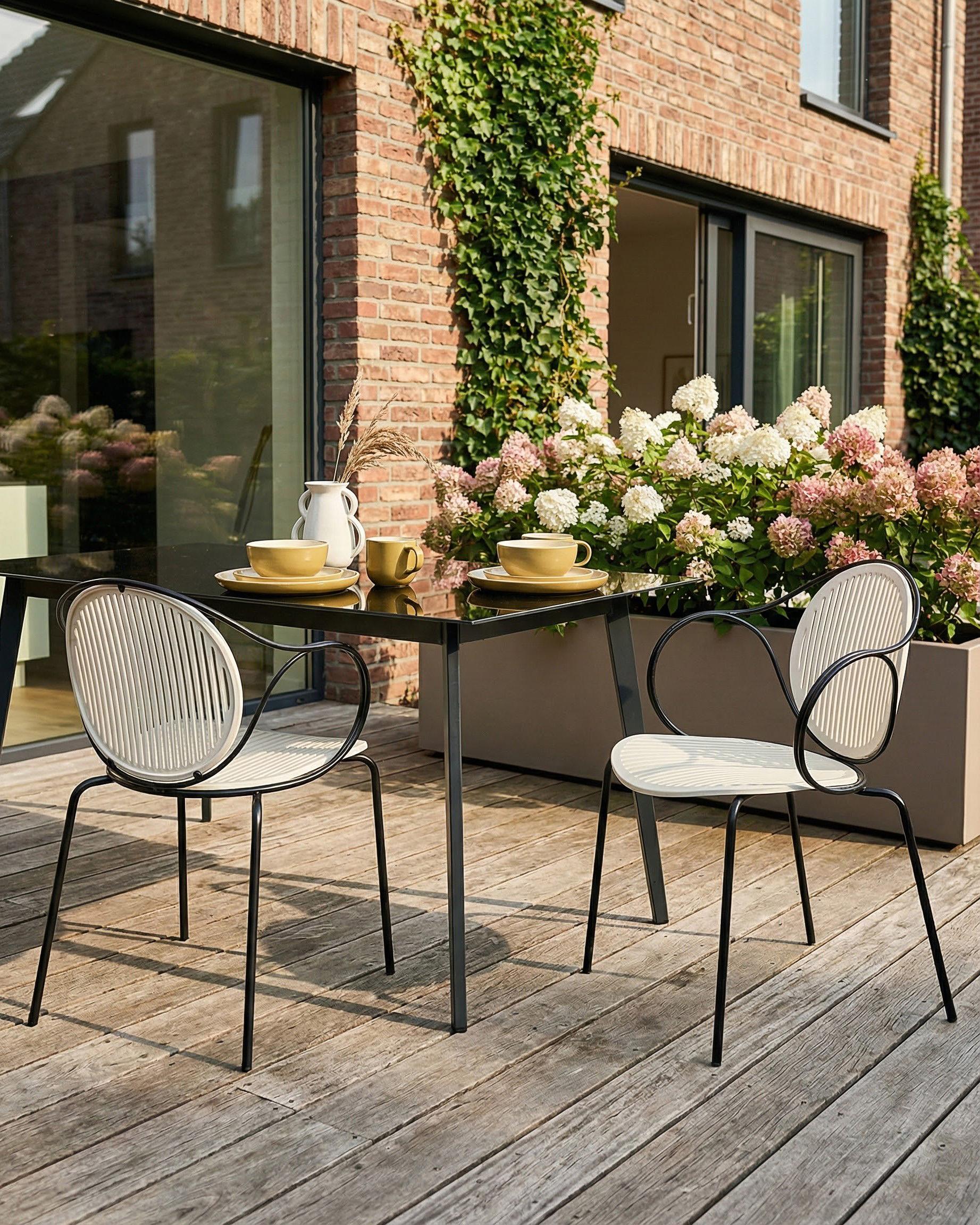 Set van 2 tuinstoelen IKARIA Metaal Gebroken wit